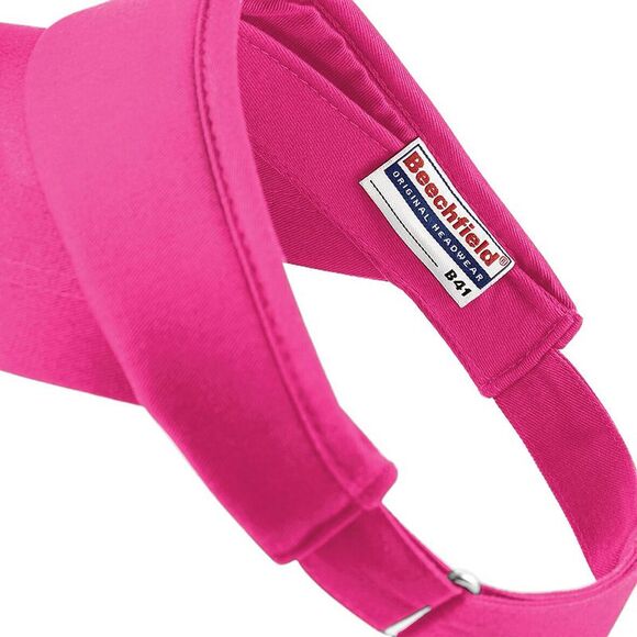 Beechfield Unisex Sports Visor / Headwear / Fuchsia - Picture 3 of 4